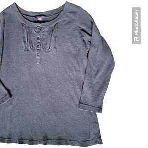 ROMANS GREY WAFFLE KNIT TOP - M (14/16)